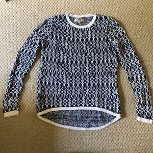 Navy & White Linen Sweater